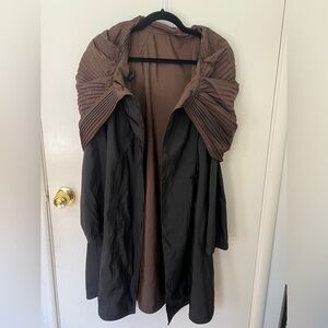 Mycra PAC Donatella Reversible Bronze Black Rain Coat Cloak Hood 0-P